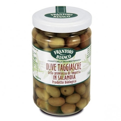 Biologique Olives taggiasche entières en saumure